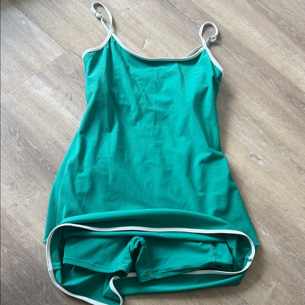Abercrombie Womens Athletic Dress with Shorts- Green & White Trim